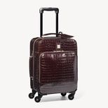Connaught Cabin Case in Deep Shine Amazon Brown Croc from Aspinal of London