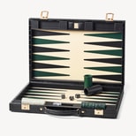 17-inch Backgammon Set in Deep Shine Black Croc from Aspinal of London