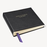 12-inch Leather Photo Album in Black Pebble from Aspinal of London