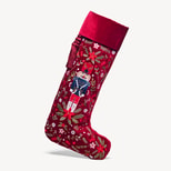 Luxury Personalised Christmas Stocking in Red Nutcracker Embroidery on Velvet from Aspinal of London