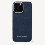 iPhone 16 Pro Max Case in Navy Saffiano from Aspinal of London
