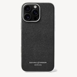 iPhone 16 Pro Max Case in Black Saffiano from Aspinal of London