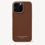iPhone 16 Pro Max Case in Tobacco Pebble from Aspinal of London