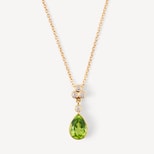 Aphrodite Teardrop Peridot & Diamond Pendant Necklace from Aspinal of London