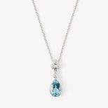 Aphrodite Teardrop Aquamarine & Diamond Pendant Necklace from Aspinal of London