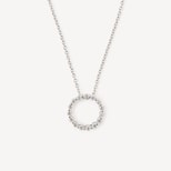 Circle of Life Diamond Pendant Necklace set in 18ct White Gold from Aspinal of London