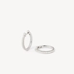 Diamond Hoop Earrings set in 18ct White Gold from Aspinal of London