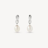 Solstice 18ct White Gold Freshwater Pearl & Diamond Earrings from Aspinal of London