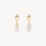Hampton Teardrop Pearl Earrings in 18ct Yellow Gold from Aspinal of London