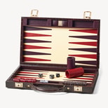 15-inch Backgammon Set in Deep Shine Amazon Brown Croc from Aspinal of London