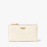 Mayfair® Coin & Card Wallet in Ivory Patent Croc from Aspinal of London