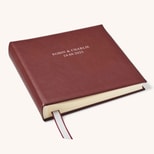 12-inch Leather Photo Album in Merlot Pebble from Aspinal of London
