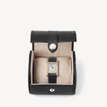 Travel Watch Roll in Black Pebble from Aspinal of London