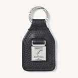 Shield Plaque Keyring in Black Pebble from Aspinal of London