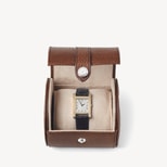 Travel Watch Roll in Tobacco Pebble from Aspinal of London