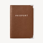 Passport Cover in Tobacco Pebble from Aspinal of London