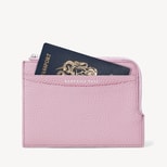Zipped Travel Wallet in Powder Lilac Pebble from Aspinal of London