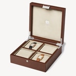 Reporter Four Piece Watch Box in Tobacco Pebble from Aspinal of London