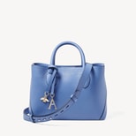 Midi London Tote in Capri Blue Pebble from Aspinal of London