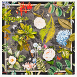 Secret Forest Silk Scarf in Black Pure Silk from Aspinal of London