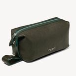 Reporter Wash Bag in Forest Green Pebble from Aspinal of London