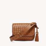 Ella Crossbody in Tan Woven Leather from Aspinal of London