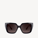 Libretto Square Sunglasses in Black from Aspinal of London