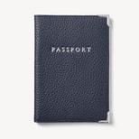 Passport Cover in Navy Pebble from Aspinal of London