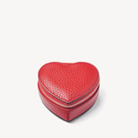 Leather Heart Ring Box in Cardinal Red Pebble from Aspinal of London