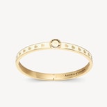 Thin Love Hearts Bangle in Ivory Enamel & 18ct Gold Plated from Aspinal of London