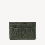 Slim Credit Card Holder in Forest Green Pebble from Aspinal of London
