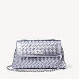 Sunrise Sunset Clutch in Blue Metallic Woven Leather from Aspinal of London