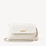 Sunrise Sunset Clutch in Chalk White Woven Leather from Aspinal of London