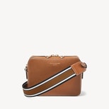 Camera Crossbody with Changeable Straps in Tan Pebble from Aspinal of London