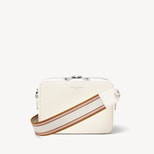 Camera Crossbody with Changeable Straps in Chalk White Pebble from Aspinal of London