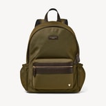 Men's Backpack in Olive Nylon Canvas with Leather Trim from Aspinal of London