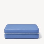 Large Travel Jewellery Case in Capri Blue Pebble from Aspinal of London