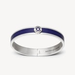 Enamel Bangle in Navy Enamel & Palladium Silver Plated from Aspinal of London