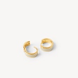 Enamel Huggie Earrings in Pistachio Enamel & 18ct Gold Plated from Aspinal of London