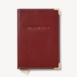 Passport Cover in Smooth Cognac with Espresso Suede from Aspinal of London