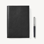 A5 Refillable Journal & Pen Set in Black Pebble from Aspinal of London
