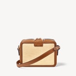 Camera Crossbody in Natural Raffia & Smooth Tan from Aspinal of London