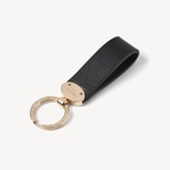 Oval Loop Keyring in Black Soft Saffiano from Aspinal of London