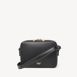 Camera Crossbody in Black Soft Saffiano from Aspinal of London