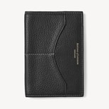Hudson Passport Cover in Black Milled Pebble from Aspinal of London