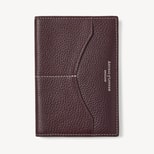 Hudson Passport Cover in Wine Milled Pebble from Aspinal of London