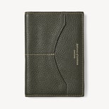 Hudson Passport Cover in Forest Green Milled Pebble from Aspinal of London