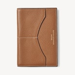 Hudson Passport Cover in Tan Milled Pebble from Aspinal of London