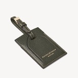 Hudson Luggage Tag in Forest Green Milled Pebble from Aspinal of London