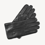 Men's Black Nappa Cashmere Lined Leather Gloves from Aspinal of London